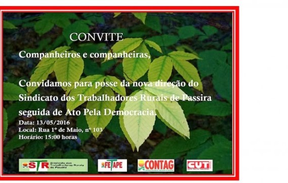 Convite Sindicato de Passira