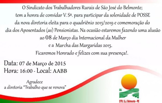 Posse do STTR de São José do Belmonte