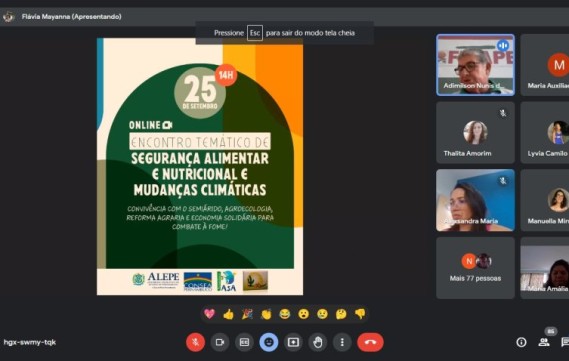 Encontro Temático de Segurança Alimentar e Nutricional e Mudanças Climáticas debate audiência pública e a 6ª Conferência Estadual de Segurança Aliment
