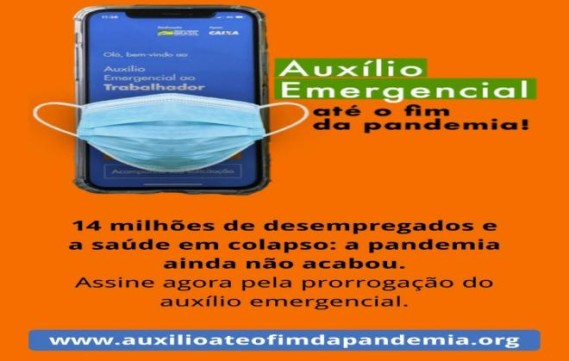 CONTAG apoia a campanha: Auxílio Emergencial Até o Fim da Pandemia!